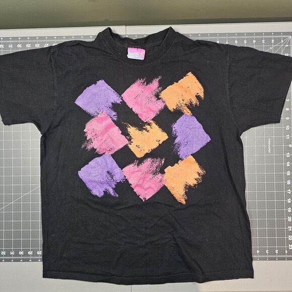 Vintage Jordache Tshirt Large Graphic Print Singlestitch 80s Minimalist Retro - Picture 1 of 10